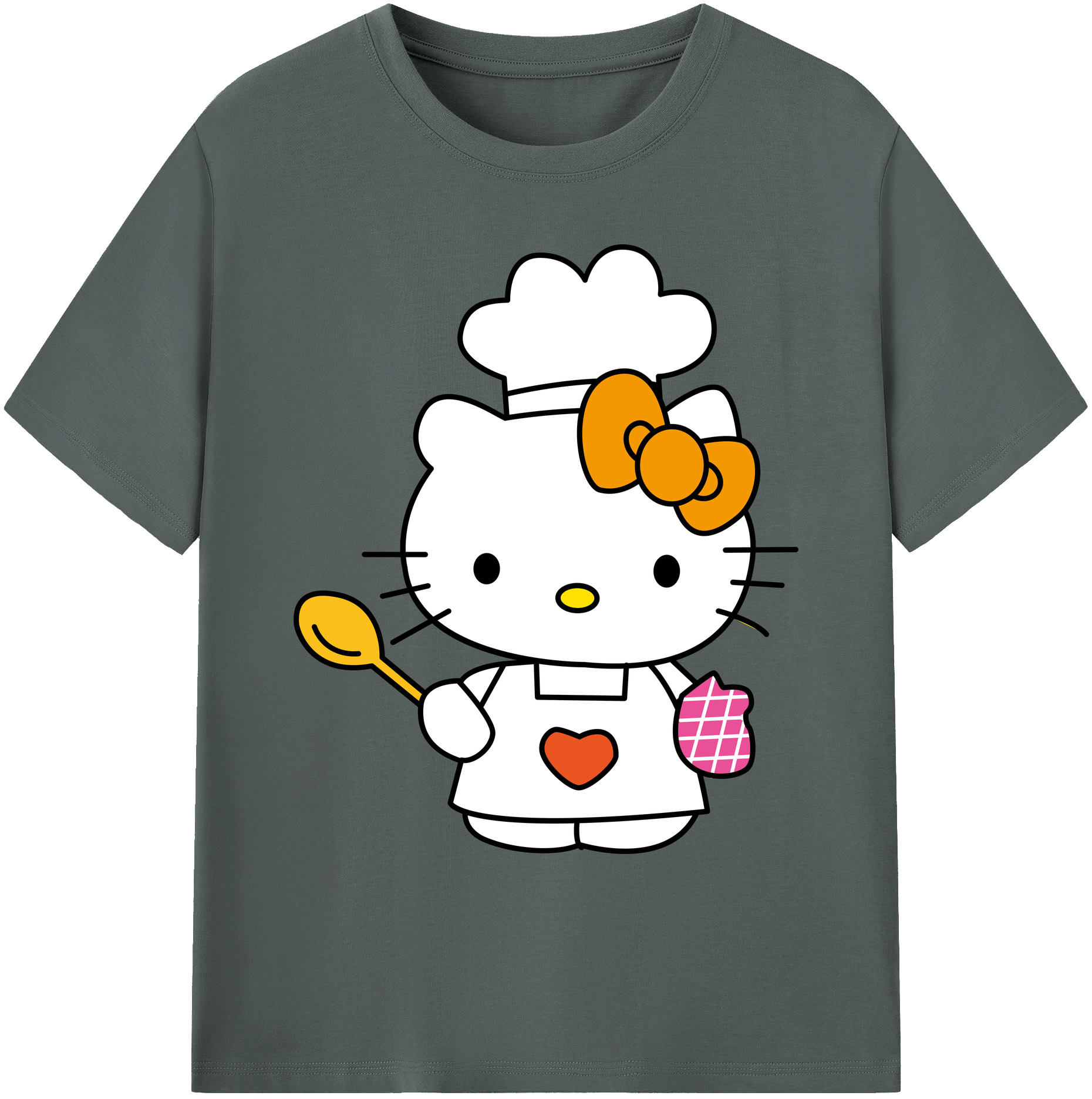 （画像用） Hello Kitty ハローキティ 綿100％ メンズ半袖Tシャツ｜肌触りやわらか＆通気性